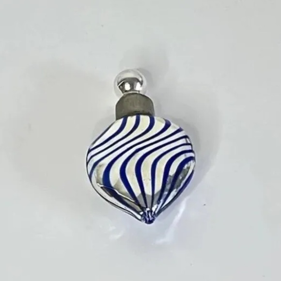 Vintage Mercury Glass Perfume Bottle Venetian Swirl Blue - Small Size - Picture 7 of 7